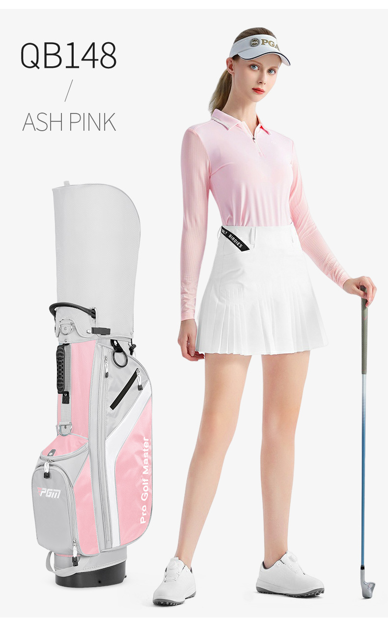 Túi đựng gậy golf PGM dạng giá đỡ nhẹ 7 lỗ cho nữ — QB148 màu xám bột, QB148-Màu xám xanh lá cây chi tiết 19