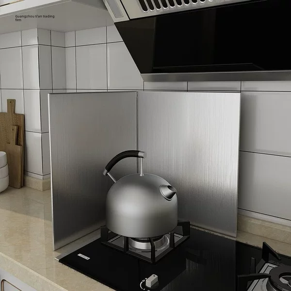 Oil baffle kitchen stainless steel oil baffle thickened high temperature gas stove insulation board easy to clean manufacturers