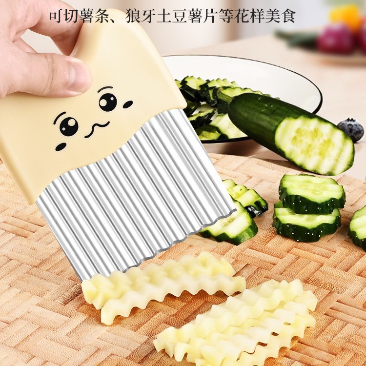 Cuchillo ondulado de acero inoxidable cuchillo de patata de dientes de lobo cuchillo ondulado multifuncional para cortar patatas cuchillo ondulado de cocina para cortar verduras domésticas Yangjiang