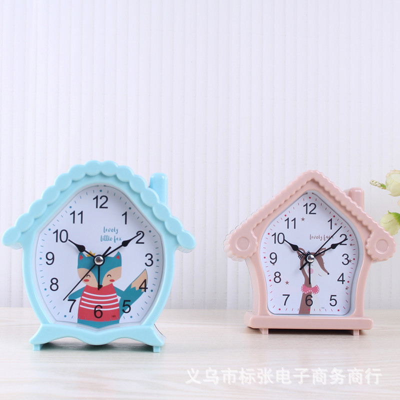 Small House Alarm Clock, Special Desktop Clock for Junior High School Students, Children's Bedroom Decoration, Living Room Clock, Desk Quartz Clock