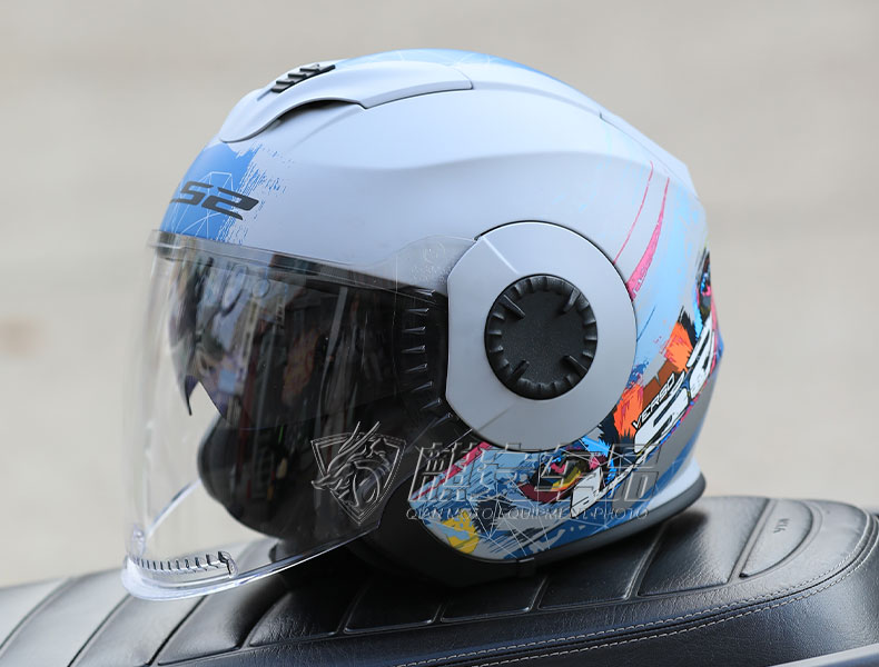 Half Helmet Motorcycle Helmet Electric Car Retro Double Mirror