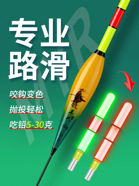 Rock Fishing Float, Floating Long-Distance Casting, Large Fish, Luminous Color-Changing Fishing Float, Lure, Rock Day and Night Dual-Use Electronic Night Fishing Tool