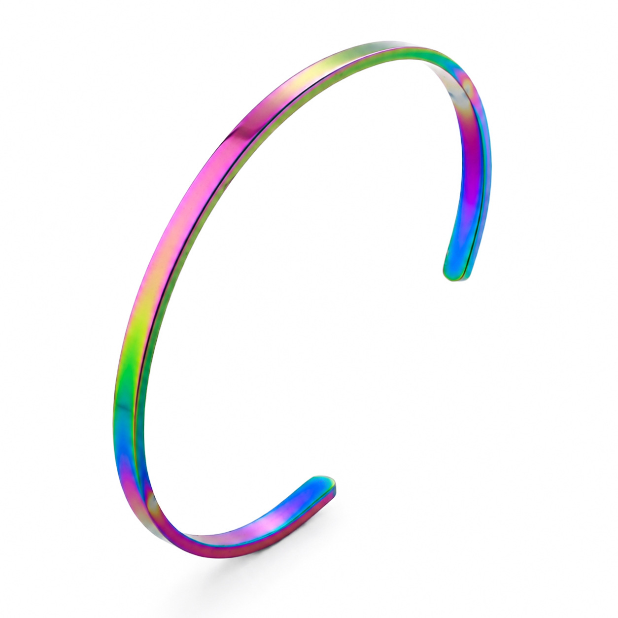 Pulseras de pareja populares europeas y americanas, joyería de metal con superficie lisa, magnética, ajustable y de extremo abierto para hombres y mujeres.