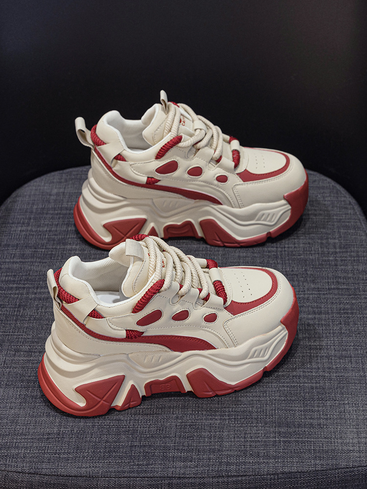 Giày sneaker nữ đế xuồng tăng chiều cao, dáng chunky đế dày thoáng khí, phối màu đa dạng — M2516-2 đen trong suốt lưới, M2516 kaki một lớp bên trong, M2516-1 trắng be lót nhung, M2516-1 màu đen lót nhung chi tiết 15