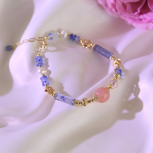 Natural Freshwater Pearl Agate Watermelon Stone Faceted Crystal Bracelet Summer Soda Bracelet Gift Dropshipping