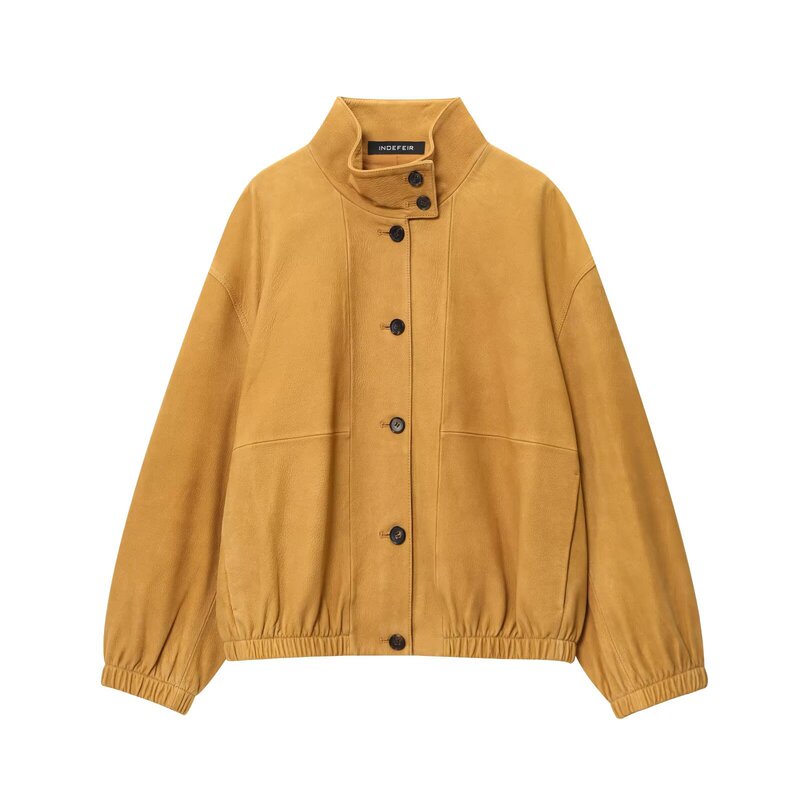 2025 Autumn New European and American Cross-Border Women's Street Fashion Suede Leather Bomber Jacket 5761240 2025 Autumn New European and American Cross-Border Women's Street Fashion Suede Leather Bomber Jacket 5761240