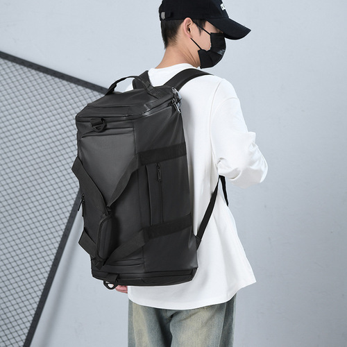 Men's Fitness Bag with Wet and Dry Separation, Independent Shoe Compartment, Portable Exercise Training Bag, Waterproof Multifunctional Dual-Shoulder Travel Bag