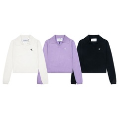 CK Jeans2025早春秋冬新款三色polo刺绣针织长袖内衫修身显瘦上衣
