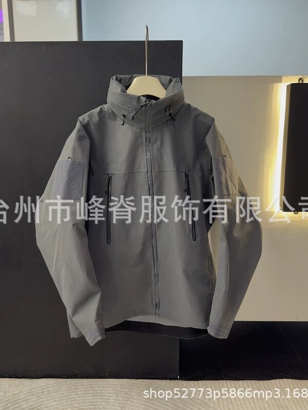 台州鸟家户外硬壳冲锋衣男全溢胶军鸟防风防水连帽外套男女登山服|undefined