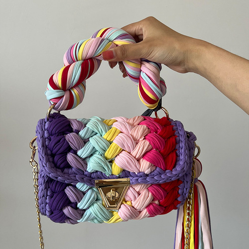 Amazon Hyuna handwoven women's handbags colorful bags women's chain cross-border bags cross-border handbags