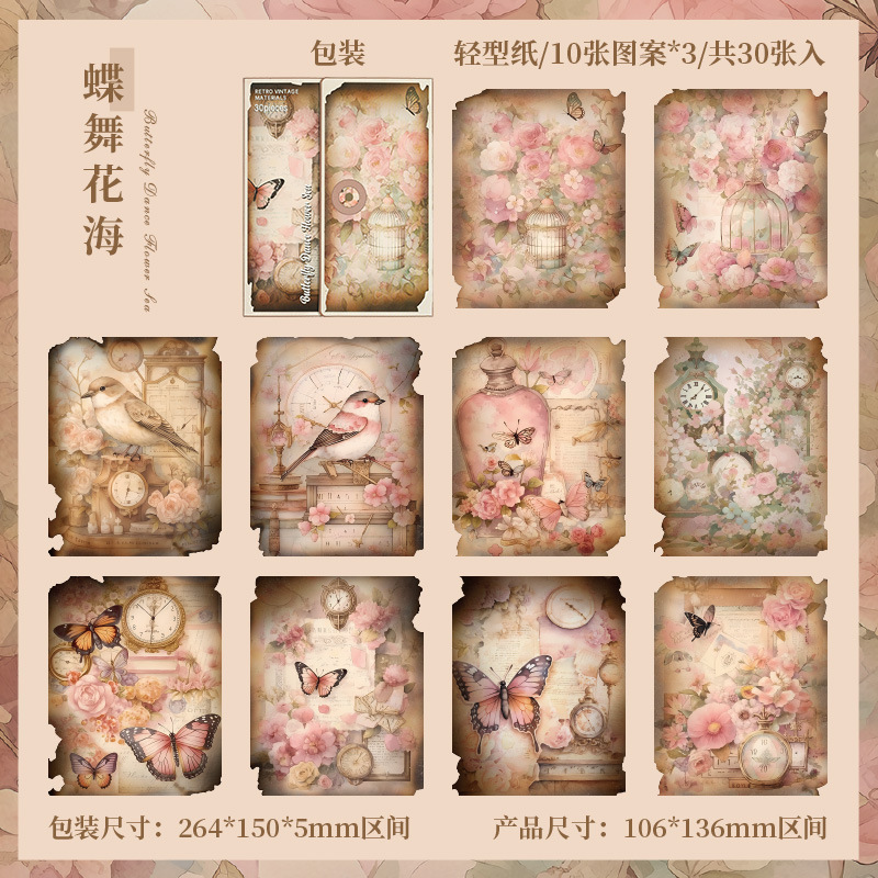 Olvídate de Flower Valley Journal material papel retro no pegajoso mensaje notas memorándum diario base papel DIY material libro