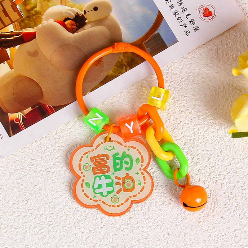 Brand creative acrylic protective amulet, keychain, transparent pendant, bag decoration, decorations