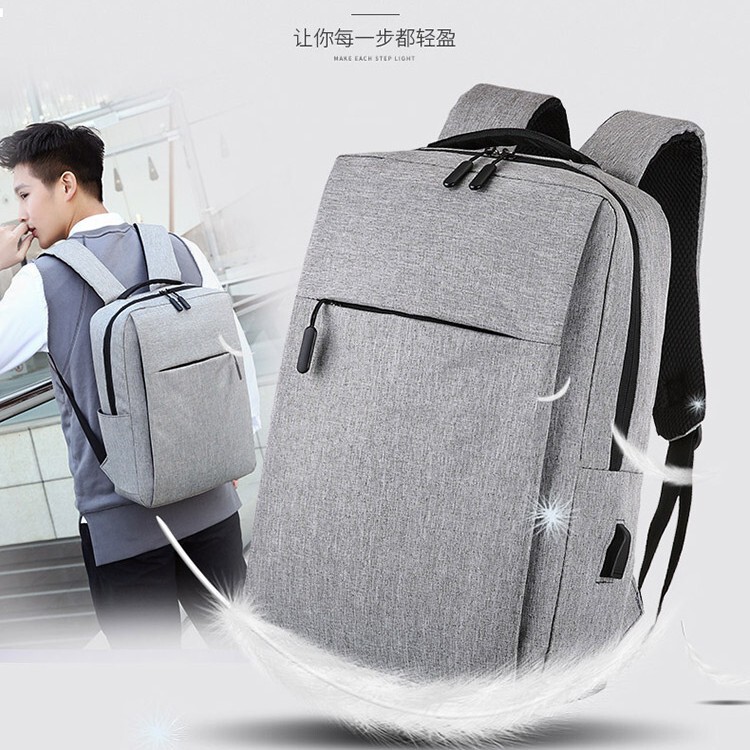 Cross-Border Business Backpack Men's Minimalist Spot Printed Computer Bag Multi-Functional Large Capacity Backpack Commuting