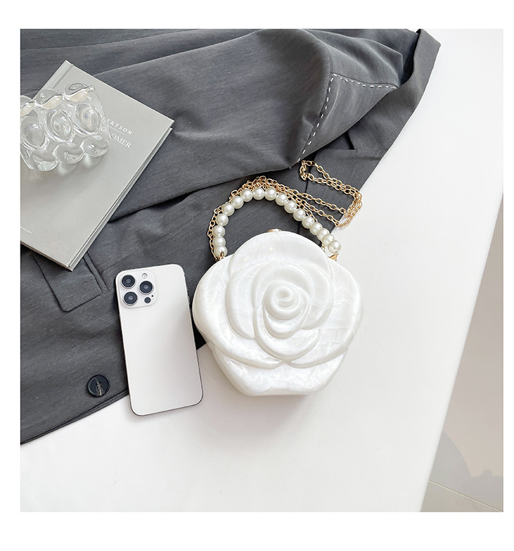 Elegante Blumen Acryl Handtasche Für Damen Einzigartige Box Tasche_voghion.com