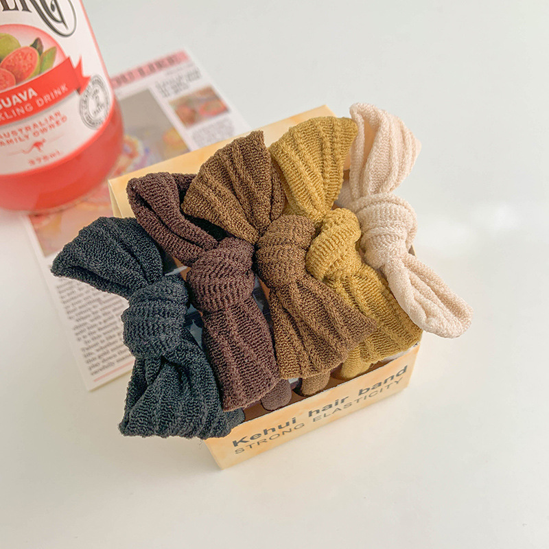 Colorido arco cuerda de pelo de las mujeres de alta elástico durable cuerda de pelo lazo de pelo de alta Cola de Caballo banda de goma bola cabeza lindo anillo de pelo