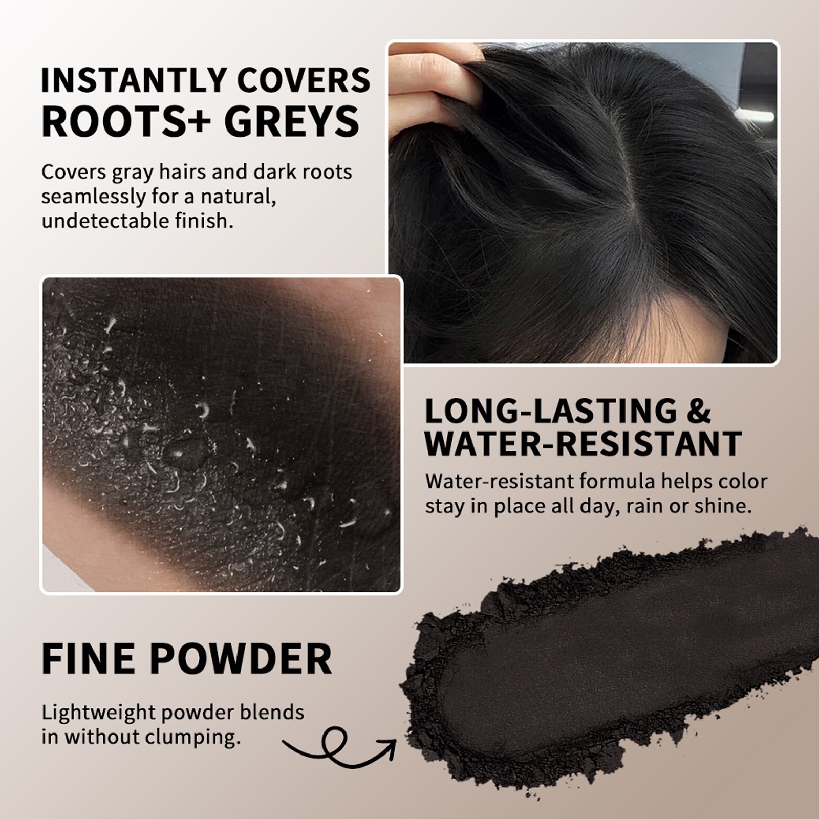 Polvo Retocador de Línea del Cabello, Complemento de Color, Denso y Esponjoso, para Raíces y Línea del Cabello