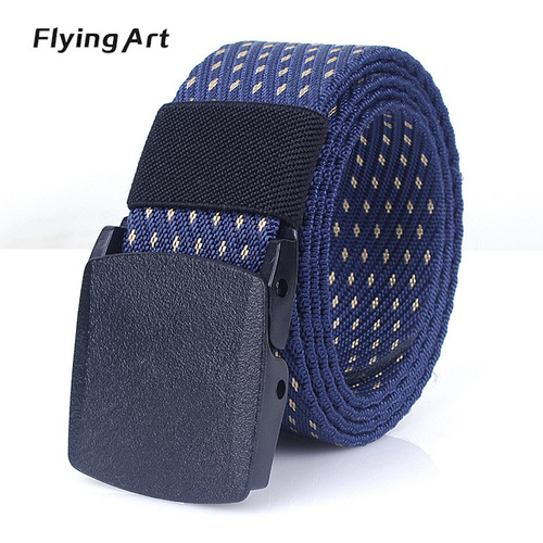 Smoothly buckled security belt men's plastic buckle tactical POM outdoor nylon pants belt woven wholesale