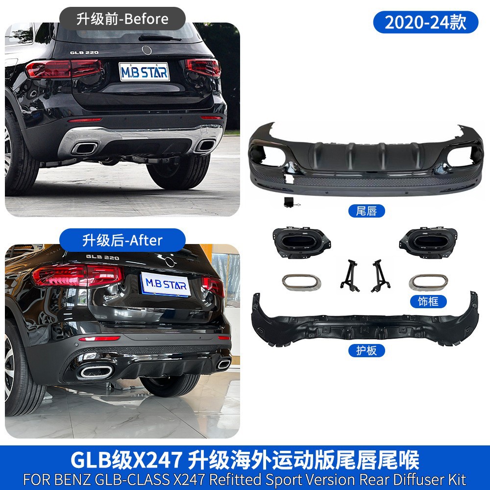 Body Kit Bumper For Mercedes-Benz GLB X247 20-24 Upgrade 45/35