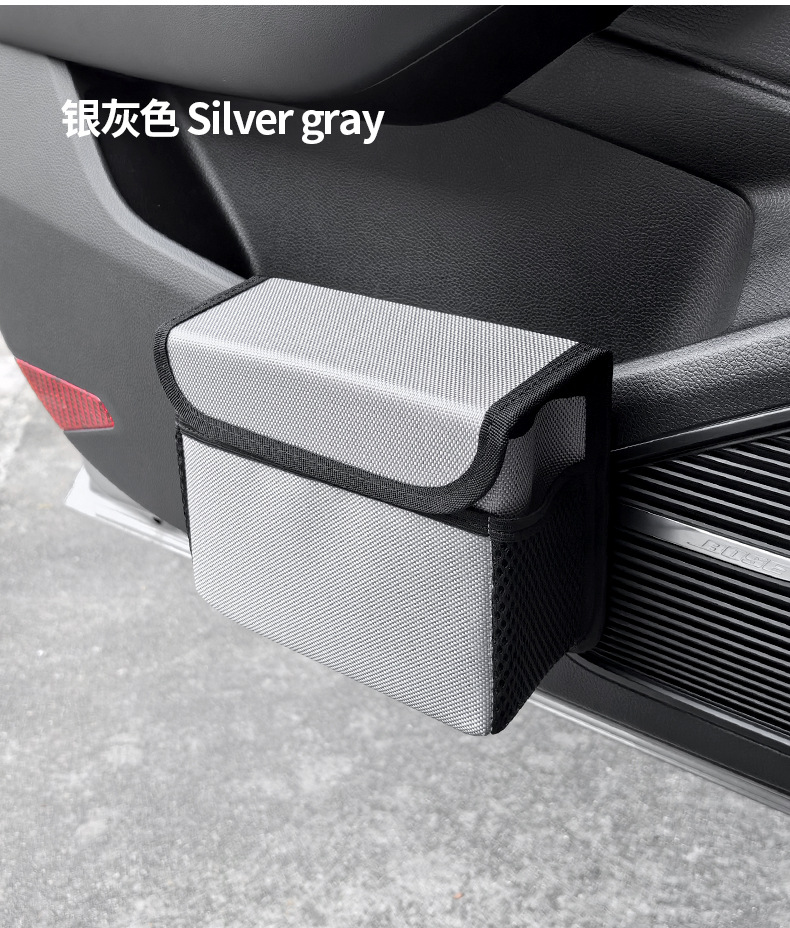 Car Trash Can Car Storage Box Foldableing Covered Hanging Seat Back Storage Bag Storage Box Interior Supplies