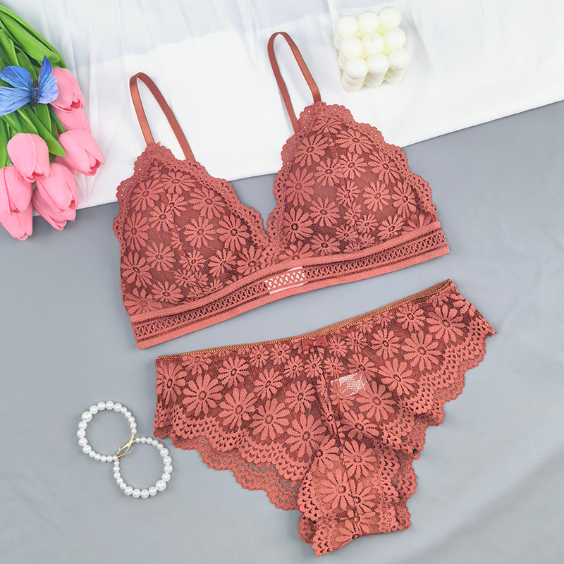 Bra de encaje envuelto en el pecho, ropa interior de mujer profunda, V-clapback bra, bra sin anillo de acero, cinturón transpirable, chaleco de pecho