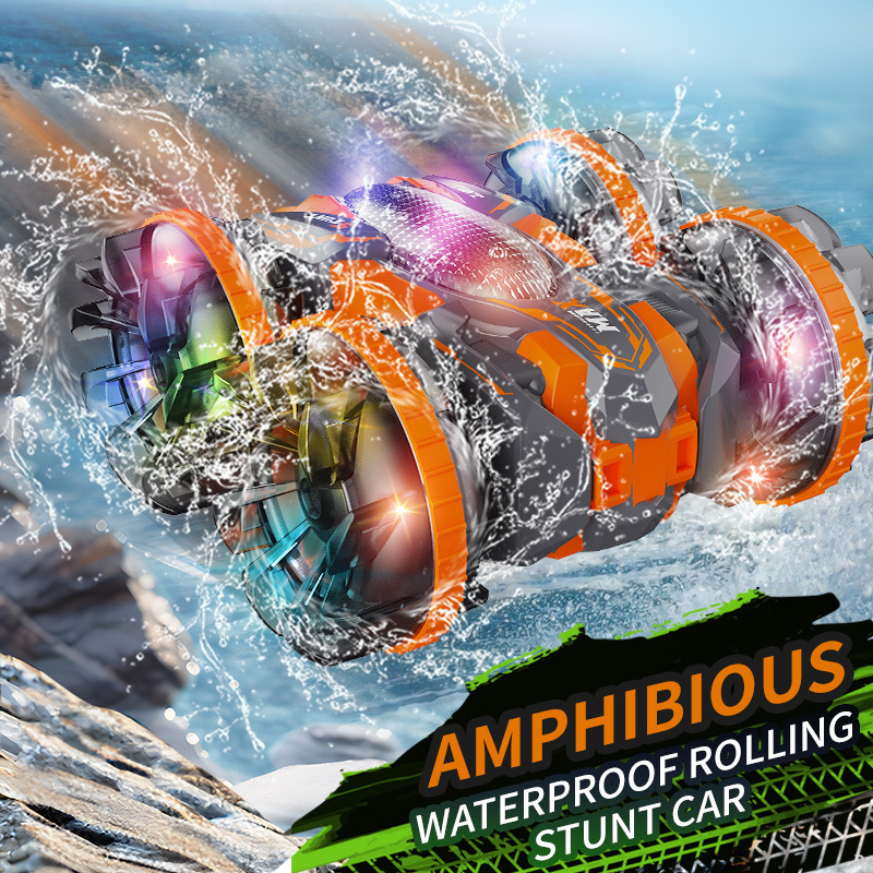 Cross-border dual-control water vehicle light 360 rotating waterproof double-sided driving remote control car children's remote control car toys Cross-border dual-control water vehicle light 360 rotating waterproof double-sided driving remote control car children's remote control car toys