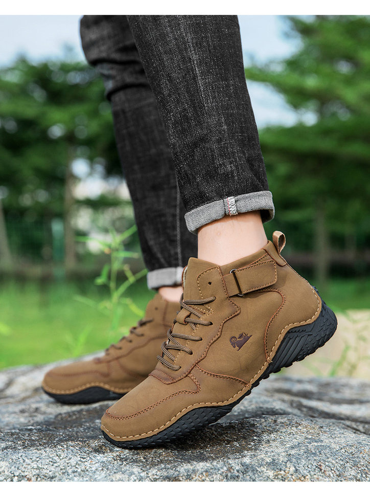 Giày bốt Martin nam cổ cao da lộn, đế bằng chống trượt, phong cách thường ngày — 55079 kaki, 55079 màu nâu, 55079 màu xám, 55079 màu đen chi tiết 36