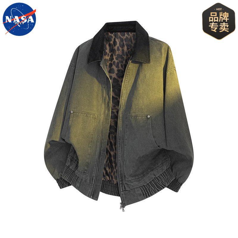 Nasa Brand High-Quality American Lapel Jacket Men's Spring and Autum Trendy Brand Loose and Versatile Pure Cotton Top Jacket