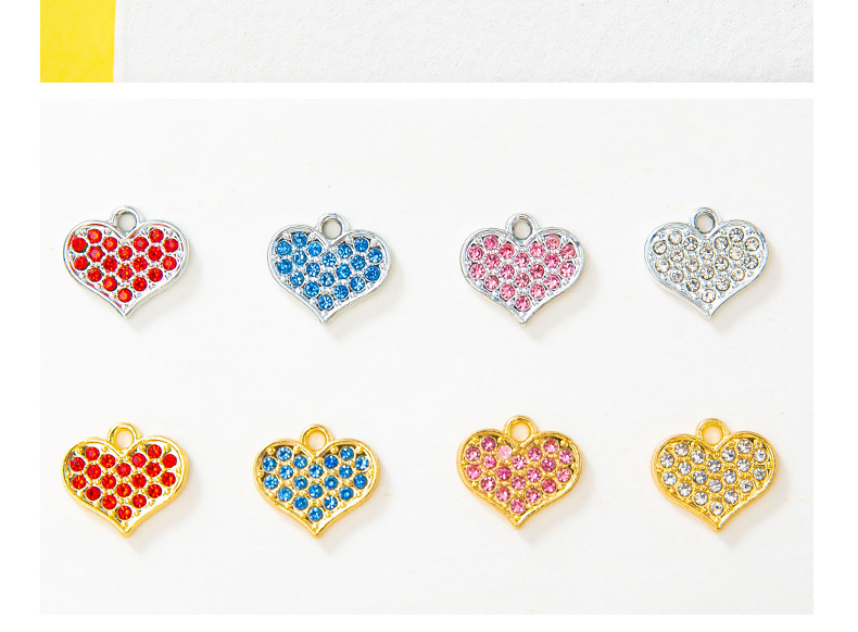 Alloy Material Heart Shape Pattern 10 PCS/Package 13 * 15mm Alloy Zircon Heart Shape Pendant