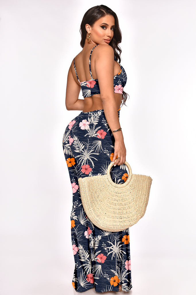 Women Clothing Spring Summer Beach Vacation Tube Top Hollow Out Cutout Jumpsuit
