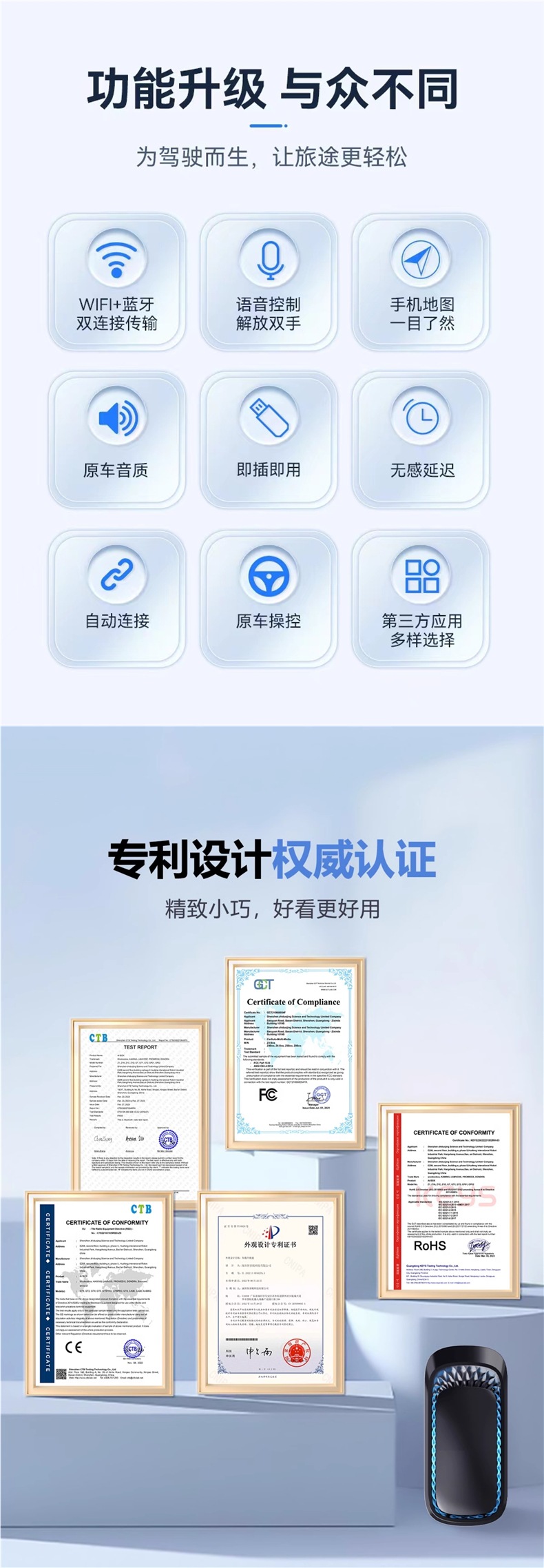 25 Wireless Carplay Boxes Are Suitable for Volkswagen, Audi, Toyota, Buick and Other Hicar Baidu Carlife