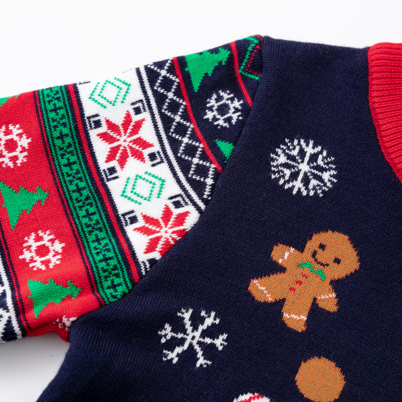 Amazon 2026 nuevos niños europeos y estadounidenses dibujos animados pan de jengibre hombre suéter de Navidad para hombres y mujeres otoño y invierno camiseta de punto image 5