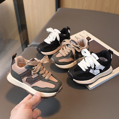 Spring children's shoes wholesale boys' leather anti-kick sneakers 1-6 years old girls' soft-soled dad shoes wholesale