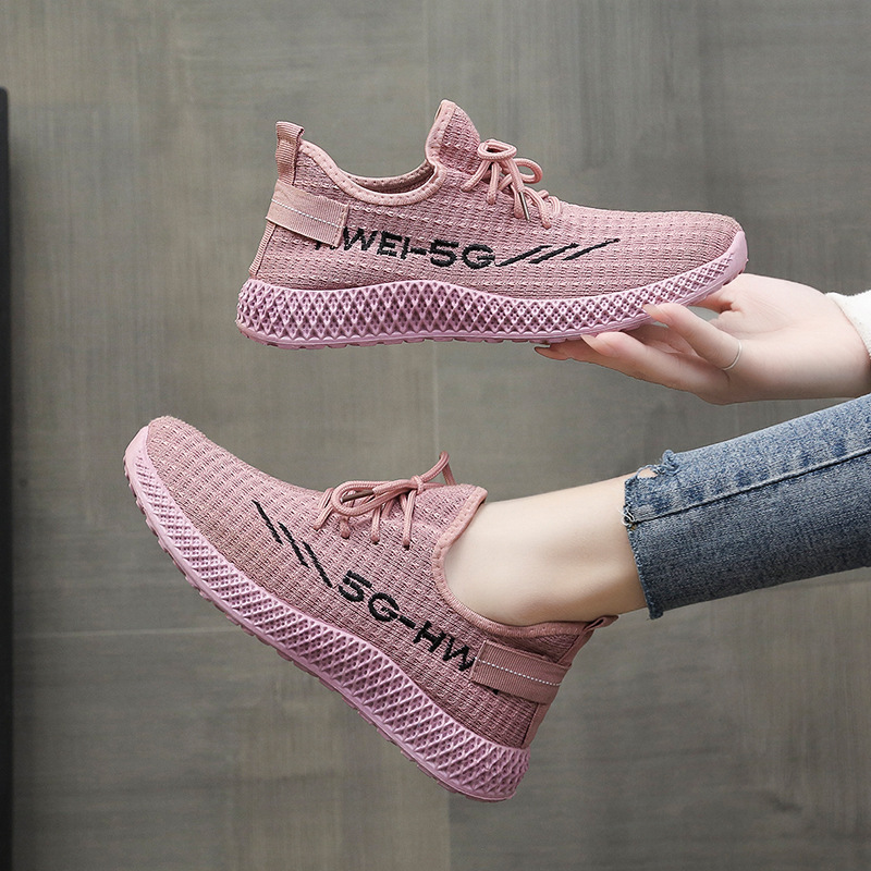 One-piece delivery women's shoes 2022 Spring and Autumn new sneaker women's breathable flying woven casual shoes lightweight flying woven running shoes