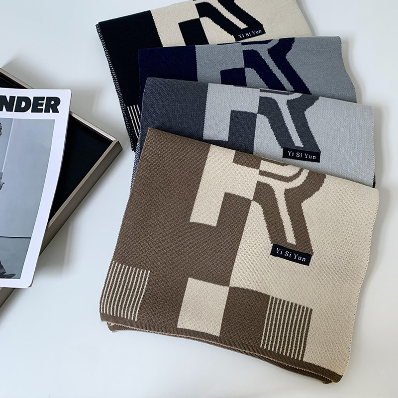 Nuevo bufandas de invierno caliente imitación de cachemira bufandas de cuello coreana cuello de cuadrilátero de punto amplio chal