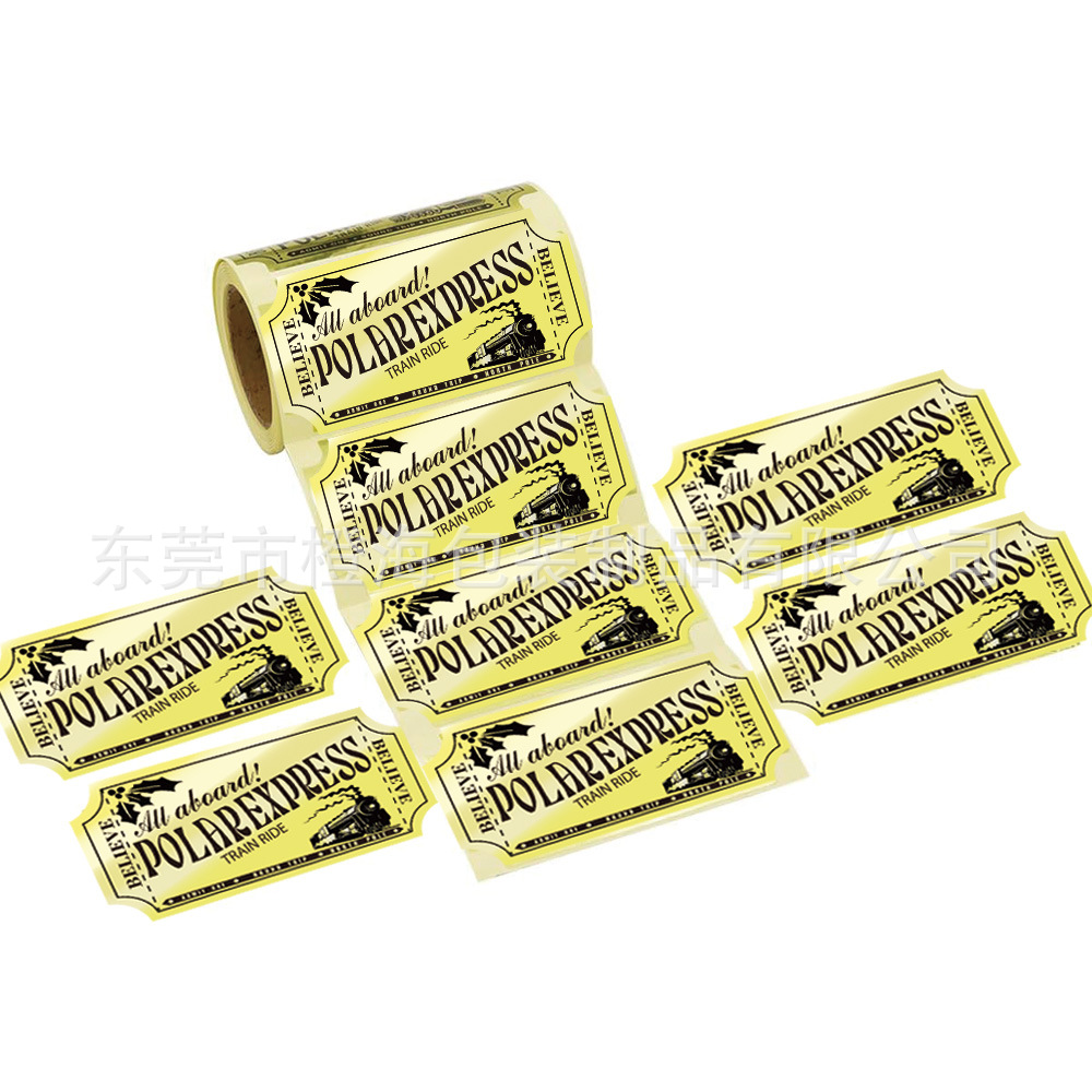 跨境热销现货Believe Ticket Sticker圣诞节极地快车派对贴纸