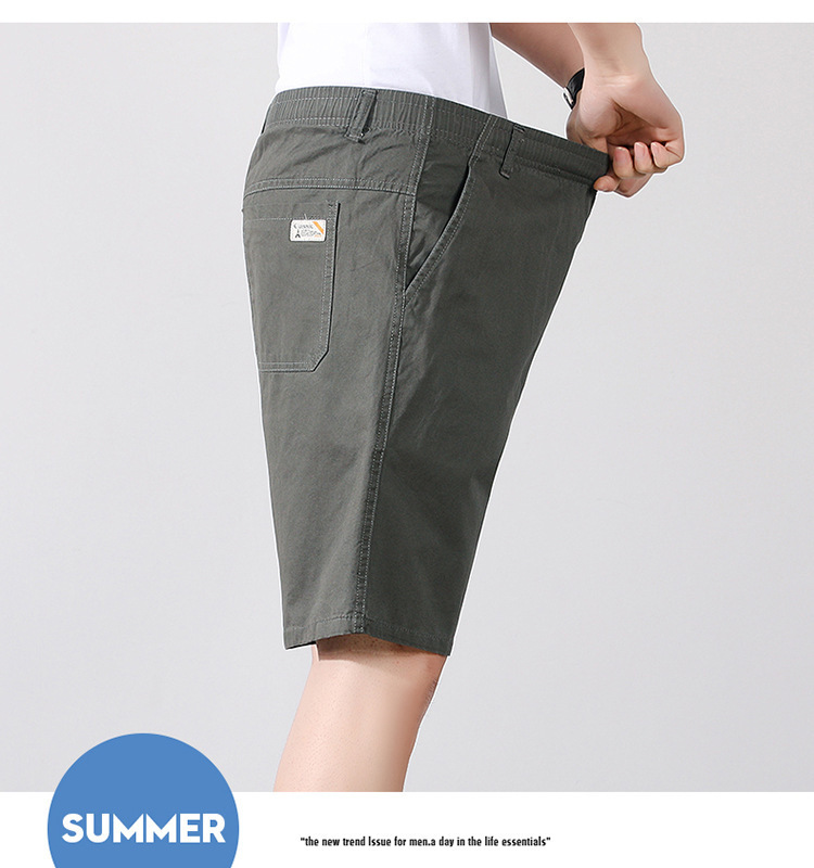 Men's Korean Style Cotton Shorts Casual Mid-Length Loose Fit Summer Beach Workwear Youth Bottoms_viptrois.com