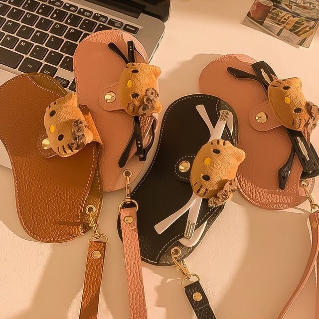 Cute Kt Cat Leather Glasses Case Portable Women's Sunglasses Bag Hanging Neck Anti-Lost Anti-Pressure Protective Cover Storage Bag Cute Kt Cat Leather Glasses Case Portable Women's Sunglasses Bag Hanging Neck Anti-Lost Anti-Pressure Protective Cover Storage Bag