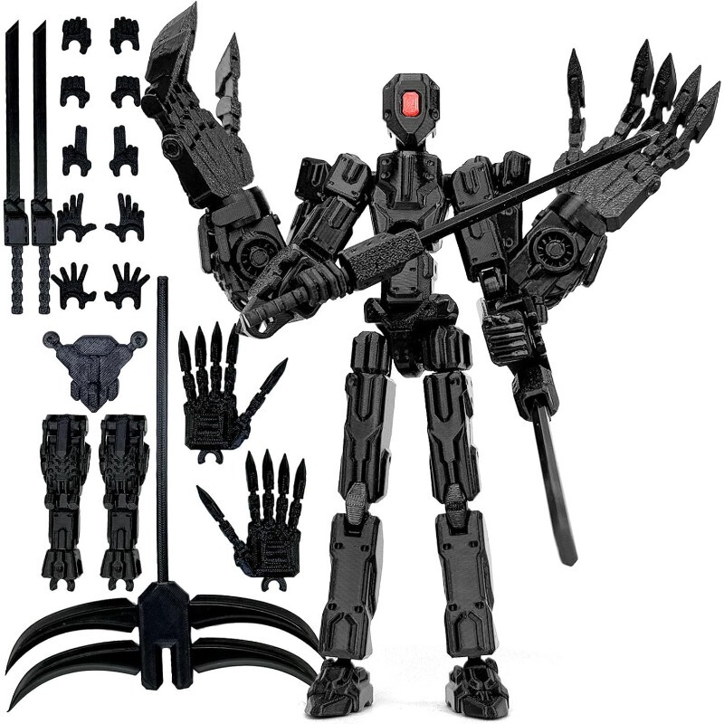 Finished Doll with 13 Movable Joints, 3D Printed Swordsman, DIY Decompression Ornament, Hand Model with Movable Joints Finished Doll with 13 Movable Joints, 3D Printed Swordsman, DIY Decompression Ornament, Hand Model with Movable Joints