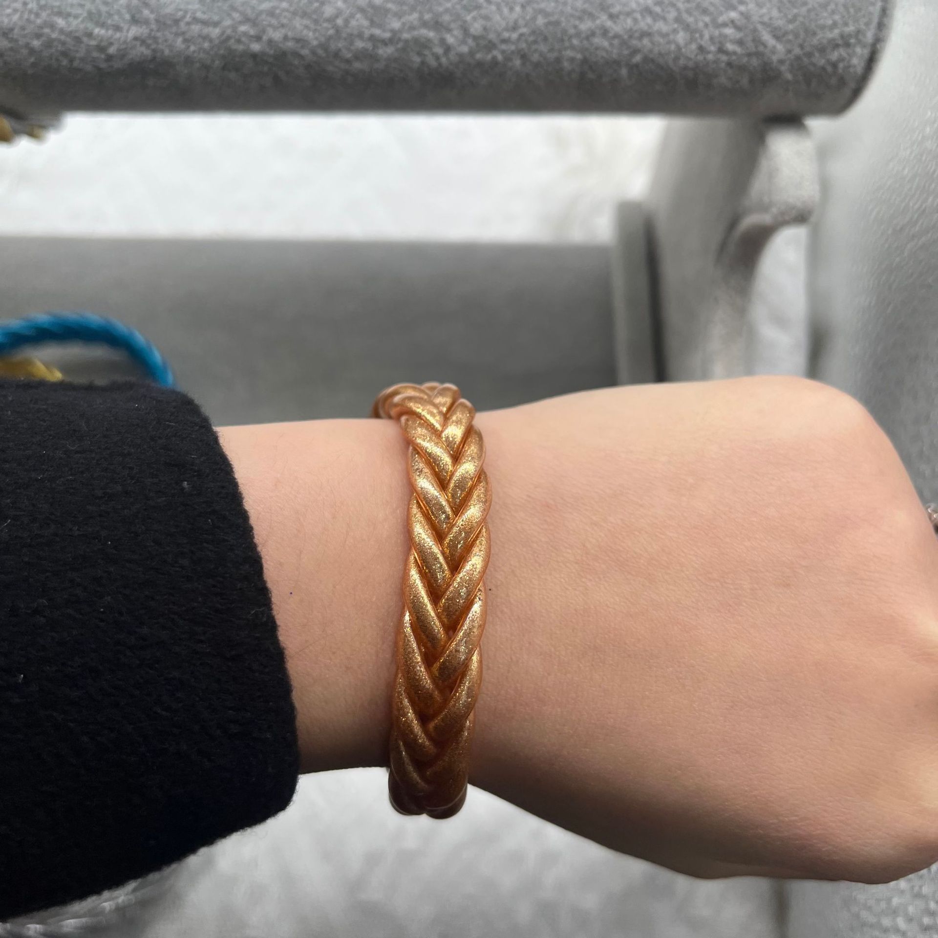 Braid Design Simple Style Solid Color Silica Gel Braid Unisex Wristband