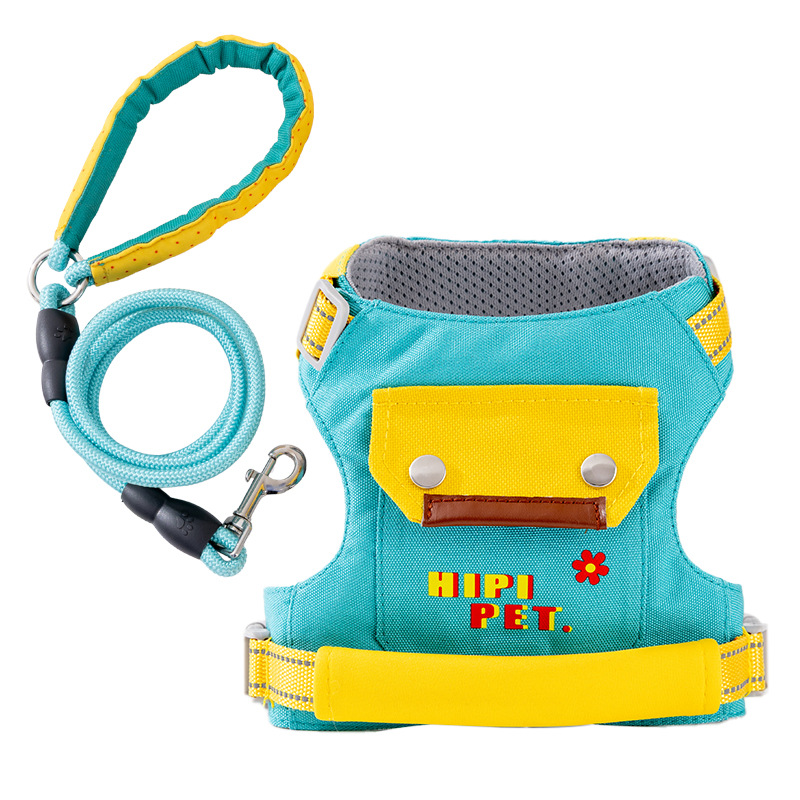 Nuevo conjunto ligero de mascotas de pecho y espalda cuerda de tracción a prueba de explosiones perros perros gatos pequeños y medianos para salir correa de pecho