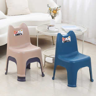 Backrest Chair Children's Chair Plastic Thickened Kindergarten Baby Cartoon Small Bench Cute Non-Slip Household Seat