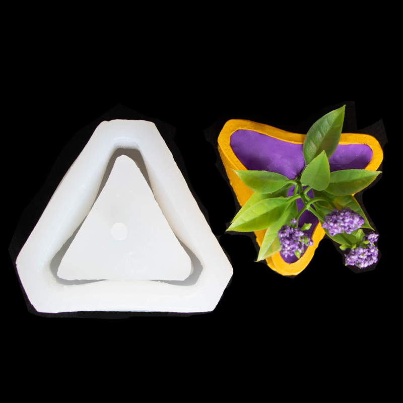 Triángulo geométrico maceta cemento molde de silicona yeso suculento maceta decoración plantación maceta decoración molde de silicona