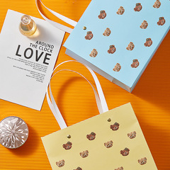 Cute and cute cartoon bear gift bag ins style handbag birthday gift bag souvenir packaging bag paper bag