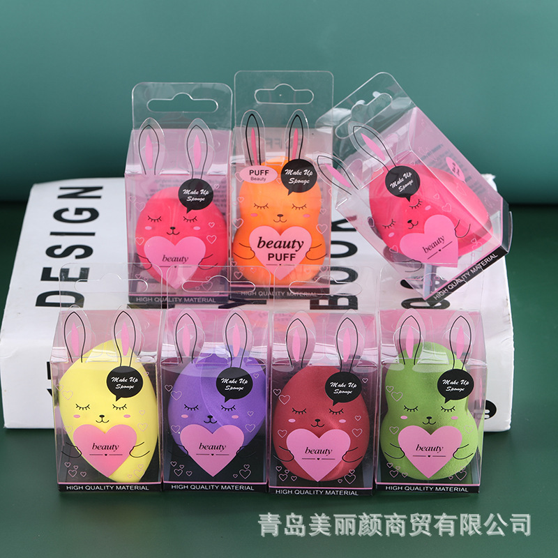 Huevo de belleza hidrofílico sin látex, empaquetado individualmente, polvo húmedo y seco que no comida, esponja de maquillaje, configuración de maquillaje al por mayor