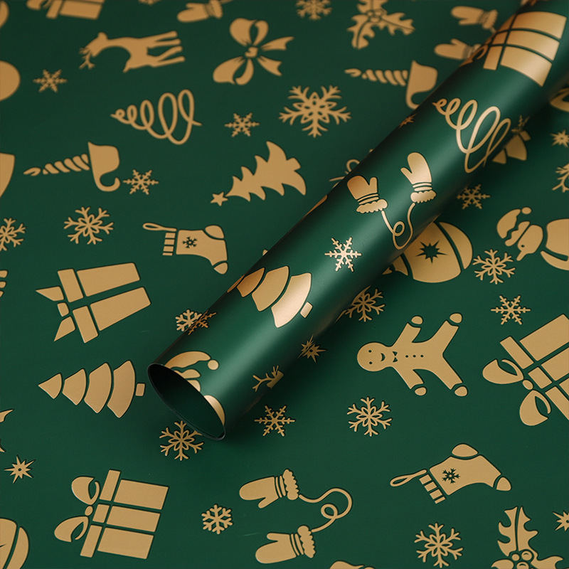 Papel de Envoltura Impermeable de Navidad para Flores y Regalos de Película Perlada