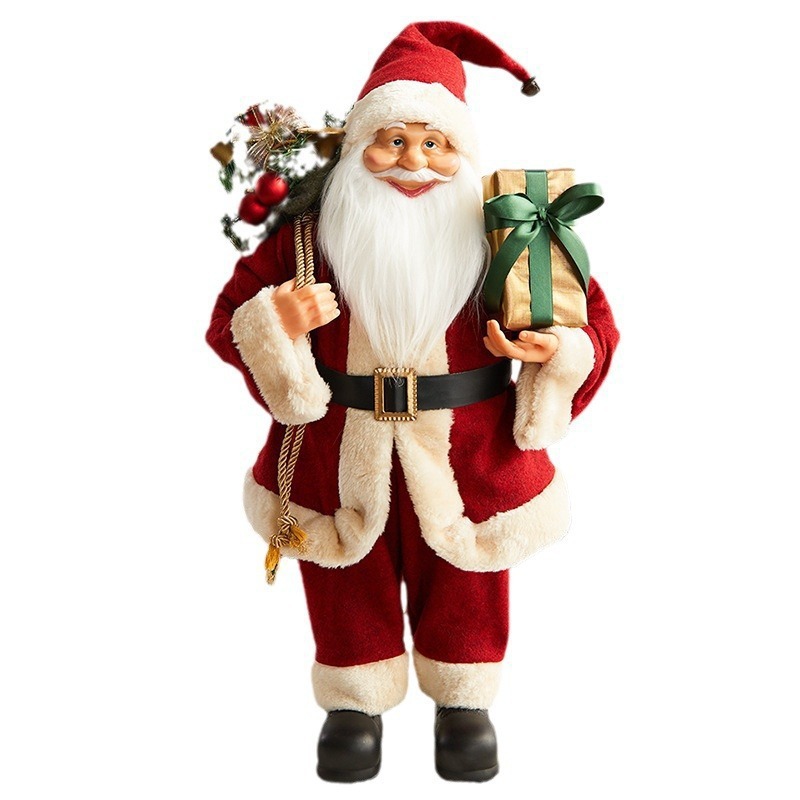 Nuevo adorno de muñeca de Santa Claus de Amazon Decoración de escena navideña Decoración de escritorio de ventana de hotel