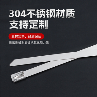 304 Stainless Steel Cable Tie Self-Locking Tightening Hoop High Temperature Resistant Outdoor Marine Bundling Tightener 4.6/7.9mm