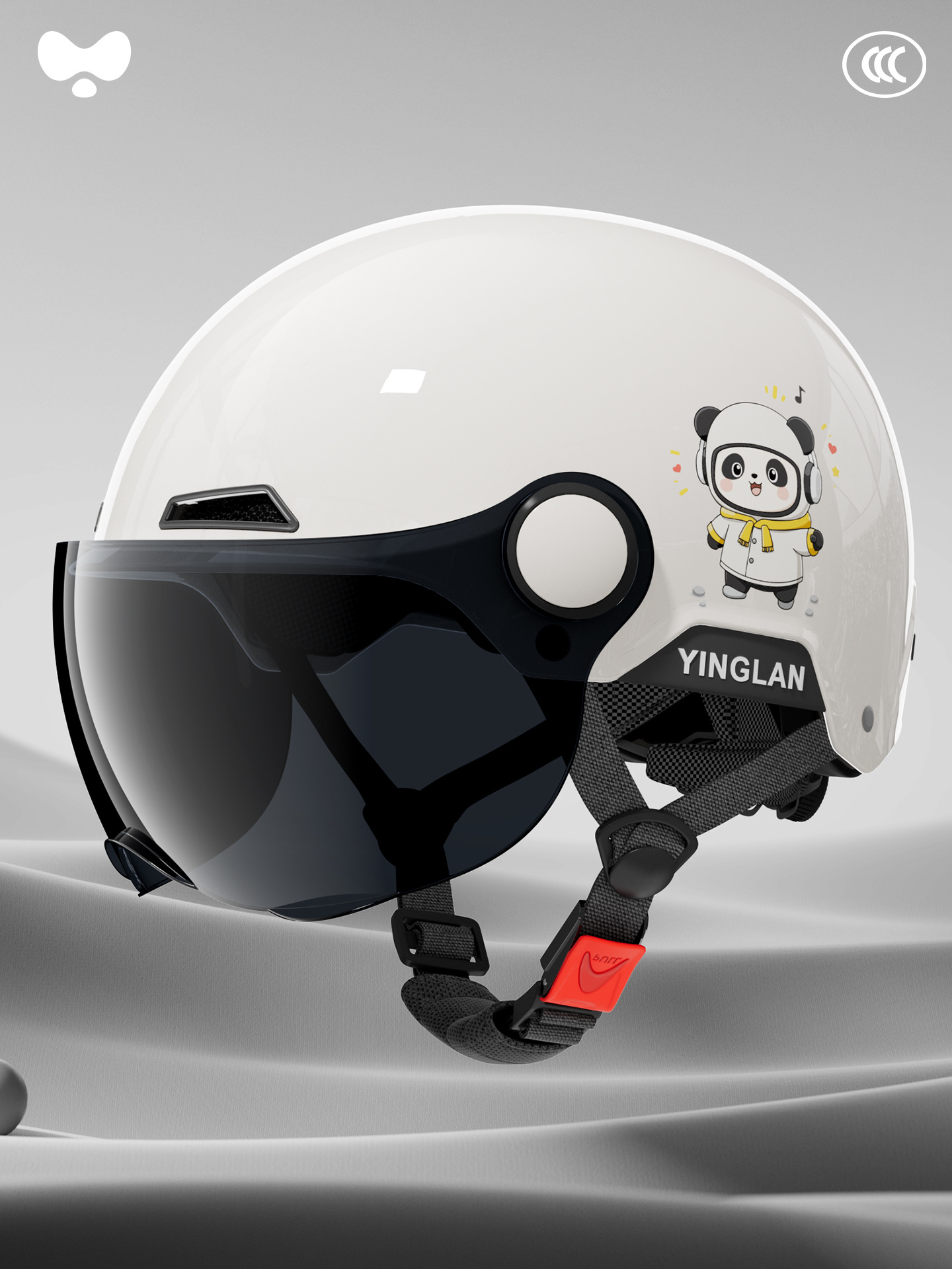 3C Certified: Universal Motosiklet kaskı (dəbilqə) - 3c-rock-bear-sunscreen-short-mirror-class-a-new-national-standard-one-size