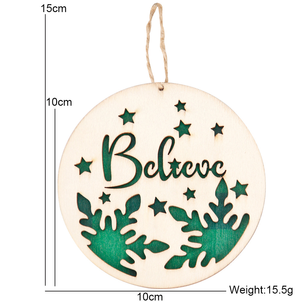 Christmas Wooden Door Plate Pendant Interior Decoration Party Decoration Christmas Decorations Wooden Plate Hanging Ornament_voghion.com
