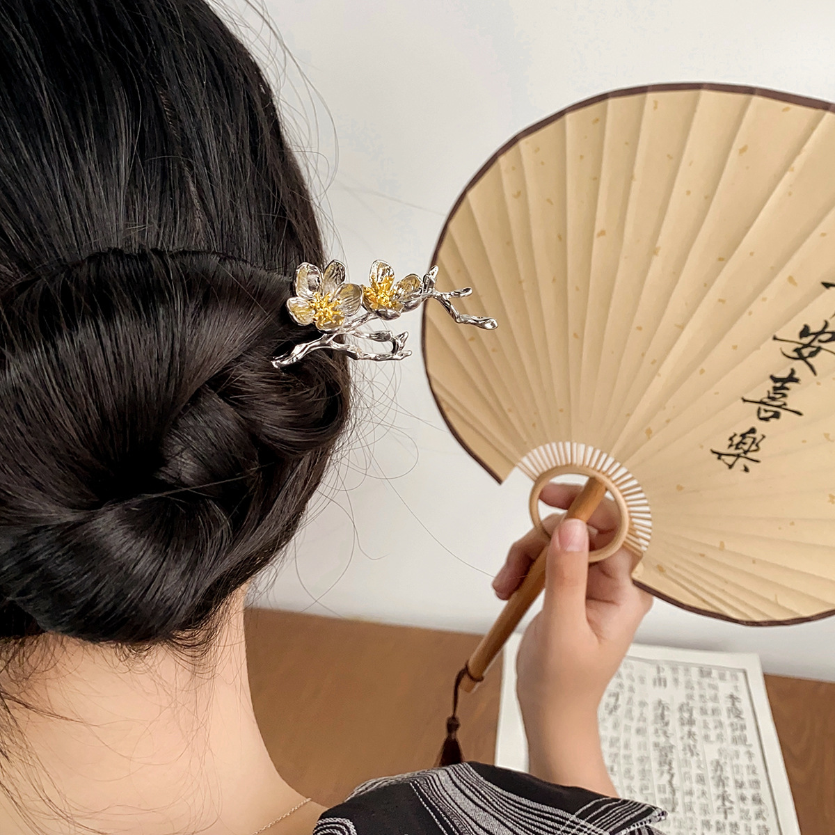 古風金屬花朵髮簪復古高級感步搖古裝旗袍百搭飾品優雅氣質女髮釵
